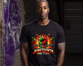 Juneteenth Fist Breaking Chain PNG: Black History digitaal ontwerp (directe download)
