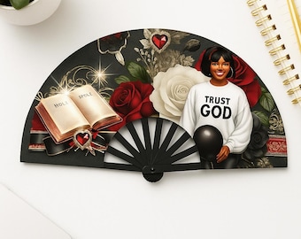 Trust God Clack Fan PNG: op christelijk geloof gebaseerd ontwerp (digitale download)