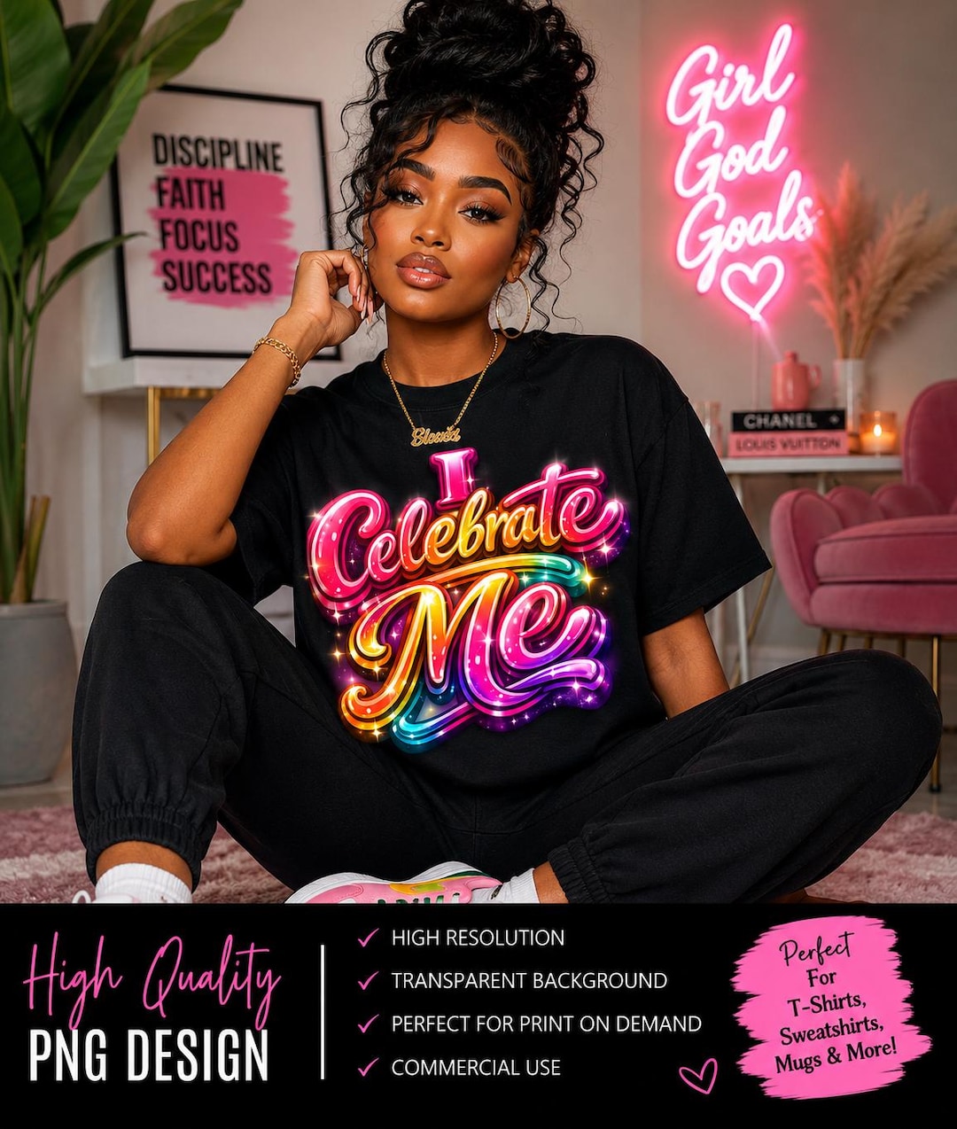 I Celebrate Me” Colorful Self Love PNG | Digital Download - Etsy