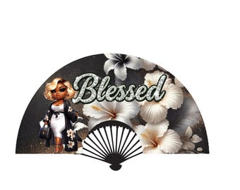 Blessed Clack Fan PNG: elegant op geloof gebaseerd sublimatieontwerp (digitale download)
