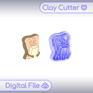 Polymer Clay Cutters "Funny Bread And Butter" | Digital STL File | Earring Cutters | 5 Sizes