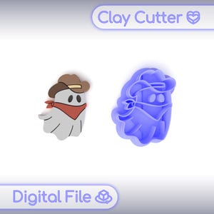 Polymer Clay Cutter &quot;Cowboy Ghost&quot; | Digital STL File | Earring Cutter | 5 Sizes