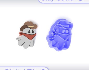 Polymer Clay Cutter &quot;Cowboy Ghost&quot; | Digital STL File | Earring Cutter | 5 Sizes
