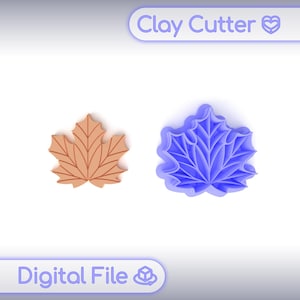 Polymer Clay Cutter &quot;Maple Leaf&quot; | Digital STL File | Earring Cutter | 5 Sizes