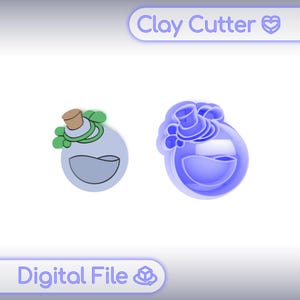 Polymer Clay Cutter "Potion In Vines" | Digital STL File | Earring Cutter | 5 Sizes