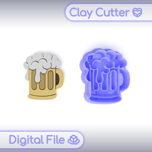 Polymer Clay Ausstecher &quot;Glas Bier&quot; | Digitale STL-Datei | Ausstecher | 5 Größen