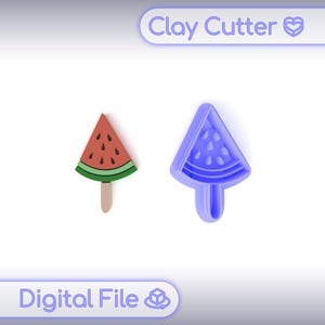 Polymer Clay Cutter &quot;Watermelon Ice Cream&quot; | Digital STL File | Earring Cutter | 5 Sizes