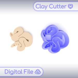 Polymer Clay Cutter &quot;Cute Snake&quot; | Digital STL File | Earring Cutter | 5 Sizes