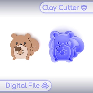 Polymer Clay Cutter &quot;Cute Squirrel&quot; | Digital STL File | Earring Cutter | 5 Sizes