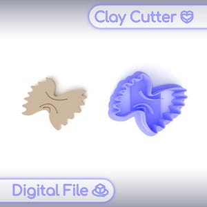 Polymer Clay Cutter &quot;Farfalle Pasta&quot; | Digital STL File | Earring Cutter | 5 Sizes