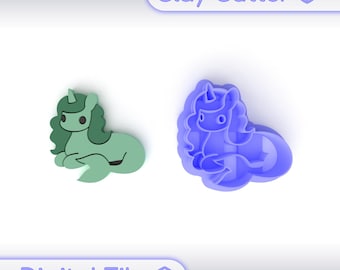 Polymer Clay Cutter "Mermaid Unicorn" | Digital STL File | Earring Cutter | 5 Sizes