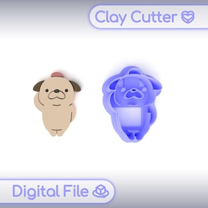 Polymer Clay Cutter "Little Dog" | Digital STL File | Earring Cutter | 5 Sizes