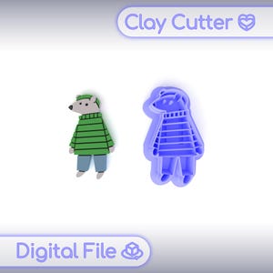 Polymer Clay Ausstecher ""Eisbär im Pulli"" | Digitale STL-Datei | Ausstecher | 5 Größen