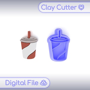 Polymer Clay Cutter &quot;Glass Of Soda&quot; | Digital STL File | Earring Cutter | 5 Sizes