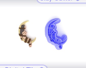 Polymer Clay Cutter &quot;Women Tied To The Moon&quot; | Digital STL File | Earring Cutter | 5 Sizes