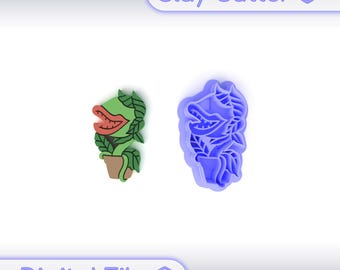 Polymer Clay Cutter &quot;Plant Monster&quot; | Digital STL File | Earring Cutter | 5 Sizes