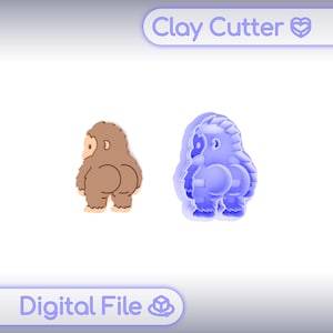 Polymer Clay Cutters "Funny Bigfoot" | Digital STL File | Earring Cutters | 5 Sizes
