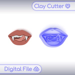Polymer Clay Cutter "Lips With Fangs" | Digital STL File | Earring Cutter | 5 Sizes