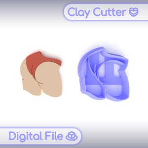 Polymer Clay Cutter &quot;Butt In Panties&quot; | Digital STL File | Earring Cutter | 5 Sizes