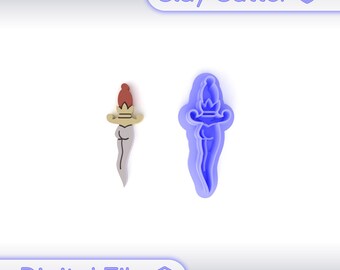 Polymer Clay Cutter &quot;Girl Shaped Knife&quot; | Digital STL File | Earring Cutter | 5 Sizes