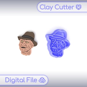 Polymer Clay Cutter &quot;Freddy Krueger&quot; | Digital STL File | Earring Cutter | 5 Sizes