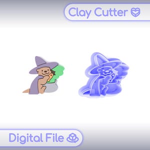 Polymer Clay Cutters "Otter Witch" | Digital STL File | Earring Cutters | 5 Sizes