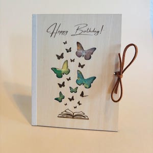 Geschenkkarte aus Holz | Schmetterlinge