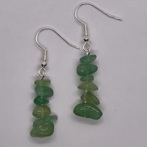 Green Aventurine Chip Dangle Earrings