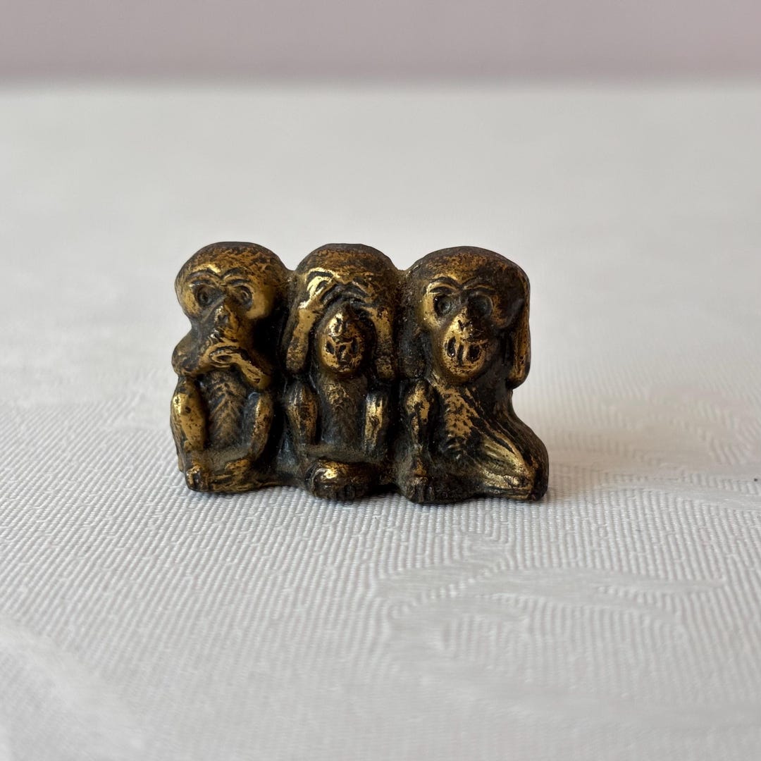 Solid Monkey Small Solid Brass Three Wise Monkeys - Etsy