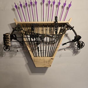 Handcrafted Reclaimed Wood Bow and Arrow Hanger - Etsy