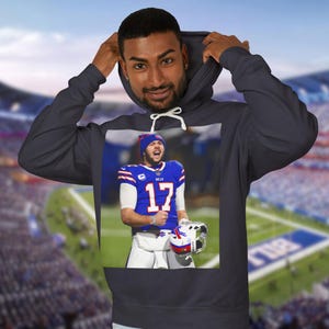 Josh Allen Kapuzenpullover | Rechnungen Pullover | Unisex Leichtes Kapuzen-Sweatshirt