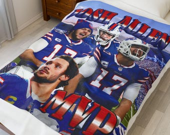 Josh Allen MVP Plush Blanket: Buffalo Football Bedroom Decor