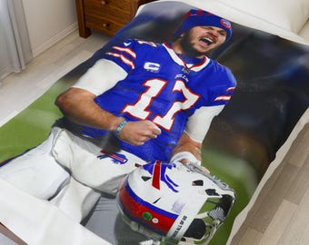 Josh Allen Throw Blanket: Buffalo Football Home Bedroom Decor