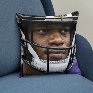 Lamar Jackson Pillow | Ravens Pillow | Baltimore Football Home Decor | Lamar Jackson MVP Gift Idea