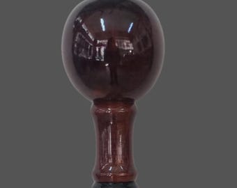 Obsidian Crown Cane – Ball Handle Walking Stick, Handmade Wood Cane, Carved Staff, Elegant Gift for Him, Unique Mobility Aid