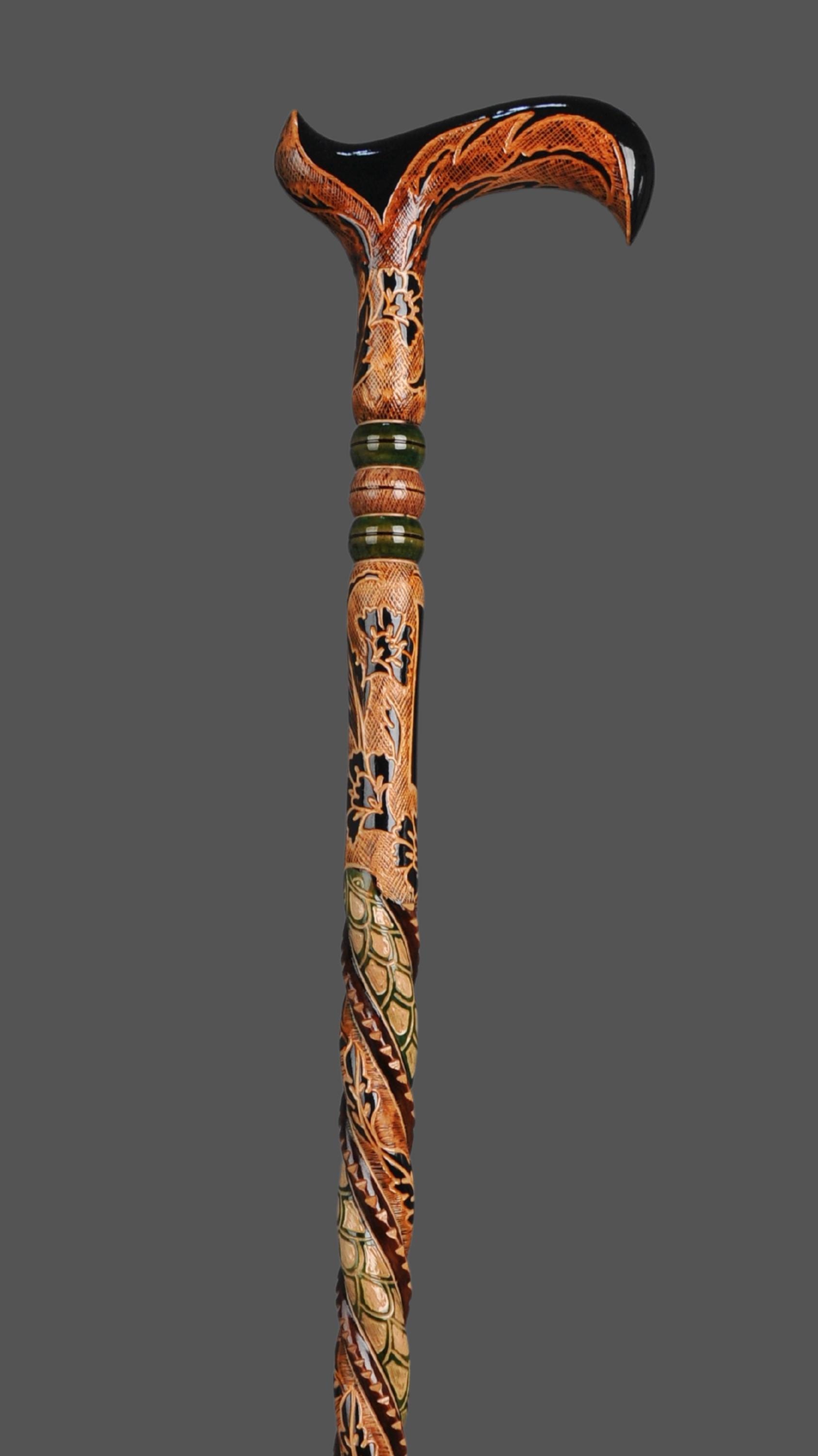 Forestspire Cane – Handmade Wood Walking Stick, Carved Cane Gift ...