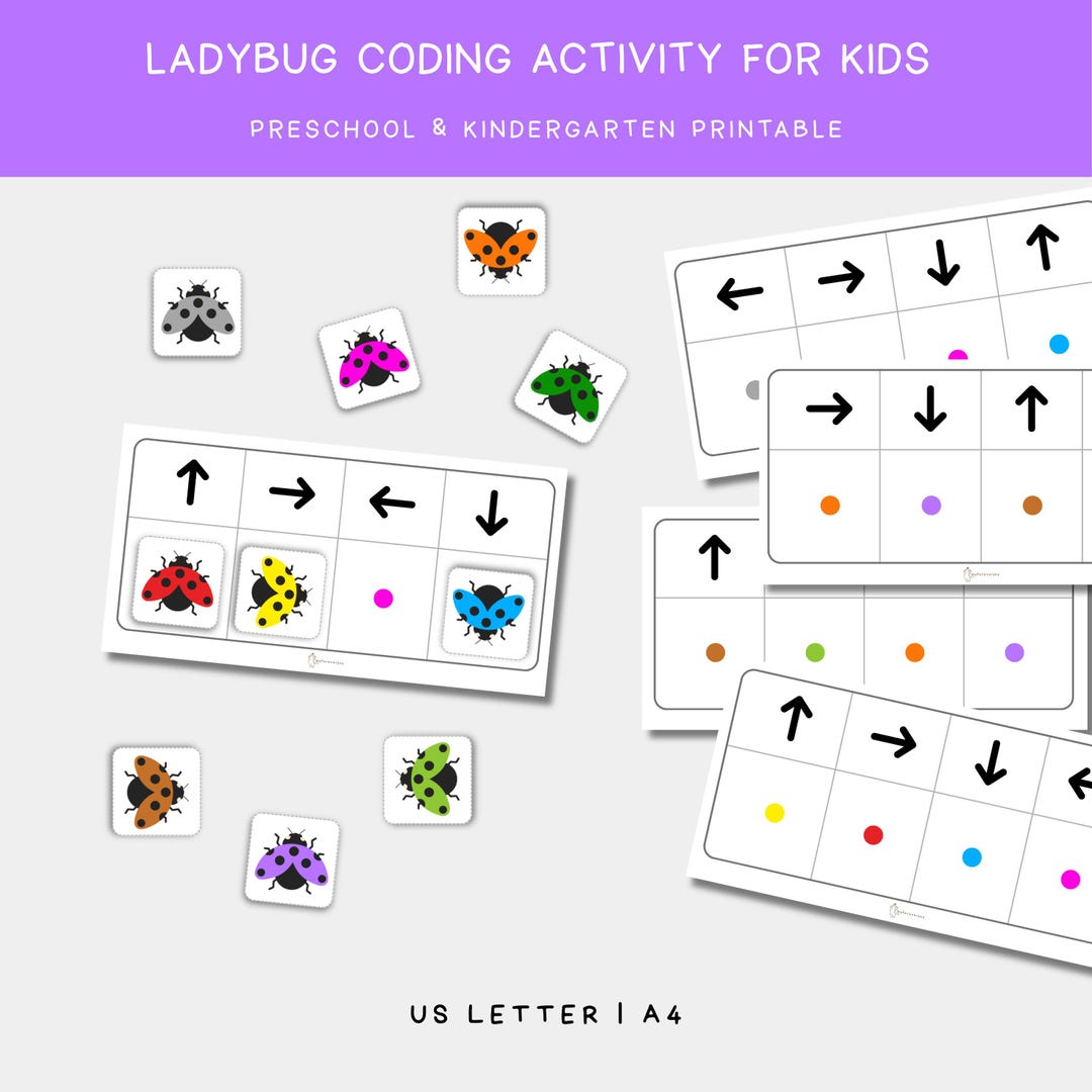 Ladybug Coding Path Printable PDF | STEM Activity for Preschool ...