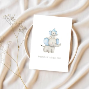 Welcome Little One Card | Printable Baby Greeting Card for New Arrival | Unique Congrats for Baby Boy & Girl