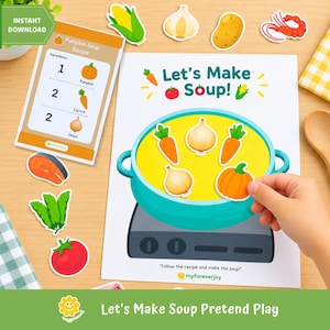 Faisons semblant de soupe | Activité à imprimer pour les enfants d'âge préscolaire et la maternelle | Jeu d'apprentissage pour tout-petits PDF