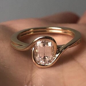2.00 Ct Cushion Cut Moissanite Ring Solitaire Engagement Ring Bezel Set Wedding Moissanite Ring Cushion Bridle Diamond Ring Anniversary Ring