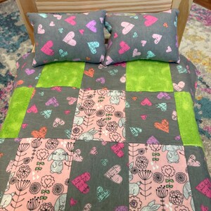 Bunny Heart Rabbit Bedding Set for Ikea Pet Bed, Small Pet Bed, Pet Pillow, Bun Bed Pad, Bunny Fabric Bedding Set