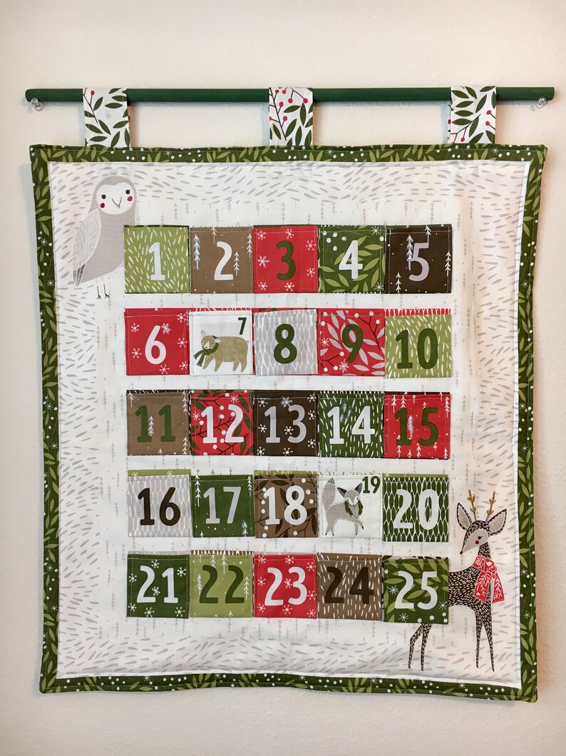 Wall Hanging Advent Calendar Christmas Countdown Woodland Etsy Wall Hanging Advent Calendar Christmas Countdown Woodland Etsy