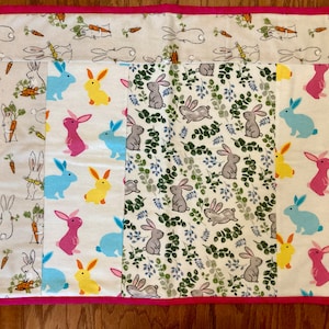 Bunny Rabbit Blanket, Small Pet Blanket, Pet Cage Cushion, Multipurpose Mat, Supplies for Rabbit, Veggie Placemat, 24x19