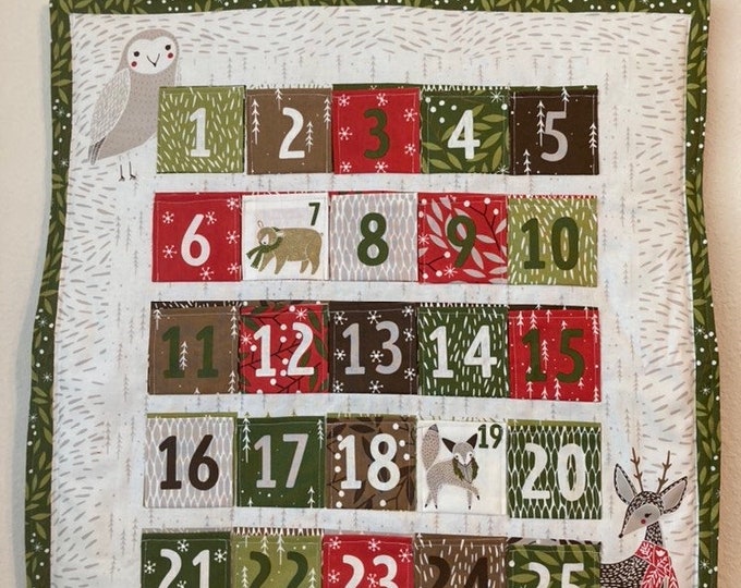 Wall Hanging Advent Calendar, Christmas Countdown, Woodland Animals