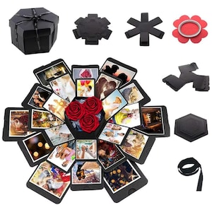 Surprise Explosion fotoalbum geschenkdoos – Ga creatief aan de slag met herinneringen – DIY-liefdescadeau, perfect voor jubilea, verjaardagen en Valentijnsdag
