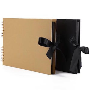 Set regalo di album fotografico Deluxe Kraft - Album di ritagli con pagine nere e nastro - Libro dei ricordi fai da te, matrimonio, anniversario e occasione speciale