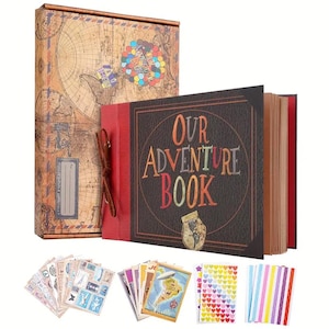 Album photo 80 pages d'inspiration vintage pour scrapbooking aventure - Journal photo DIY pour souvenirs de voyage, mariages, anniversaires - Cadeau spécial