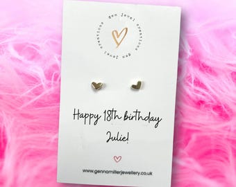Personalised Message Card with Stud Earrings – Bridesmaid Gift