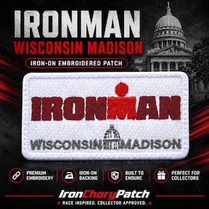 IRONMAN Wisconsin Madison Broderad Tygmärke – Triathlon Race Memorabilia Samlartygmärke
