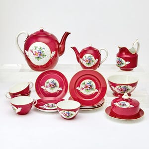 Antique Russian Porcelain Tea Service